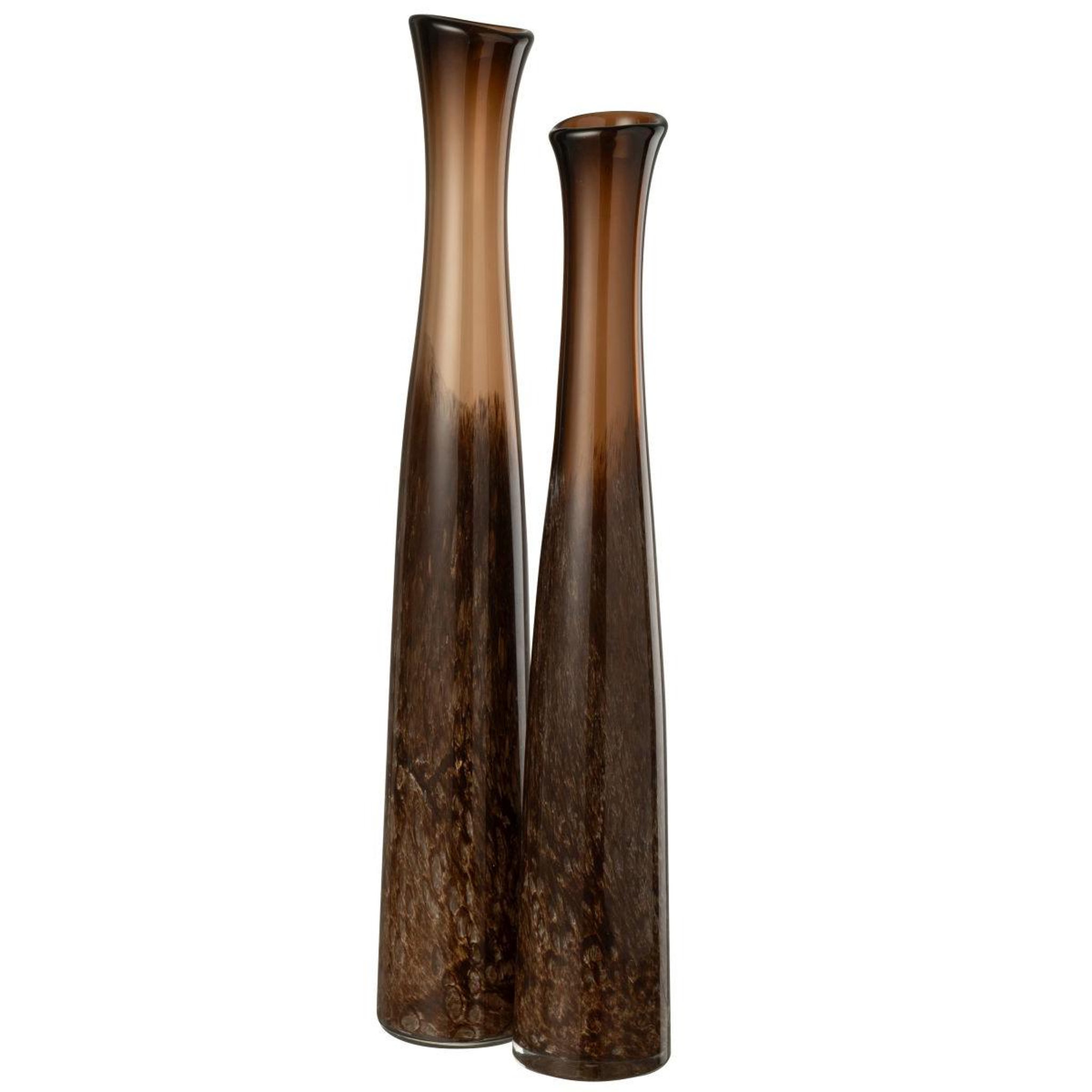 Voir la diapositive 2 : J-LINE Vase cylindrique en verre  lester  60cm marron foncé