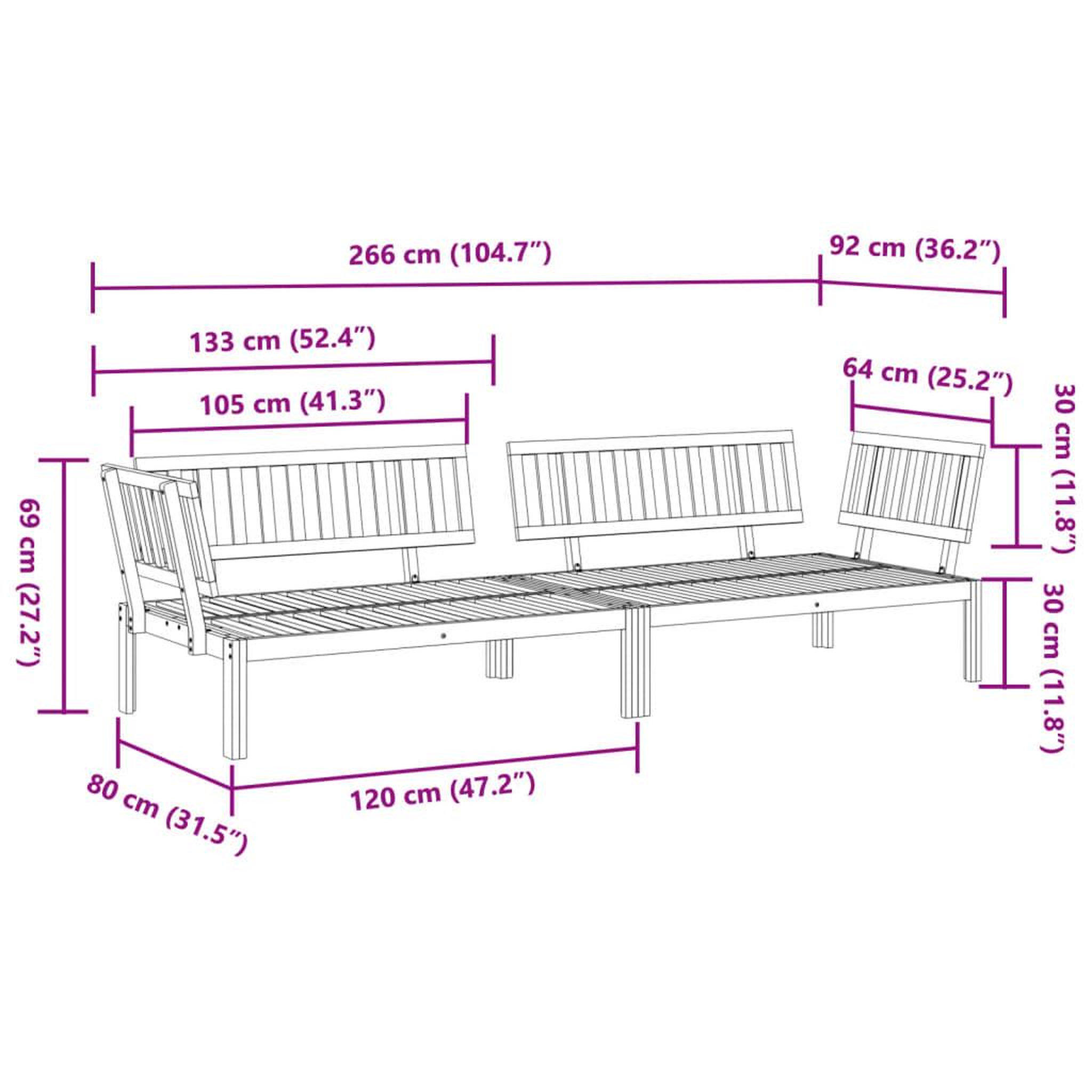 Voir la diapositive 6 : VIDAXL Canapes d'angle palette de jardin 2 pcs bois massif d'acacia