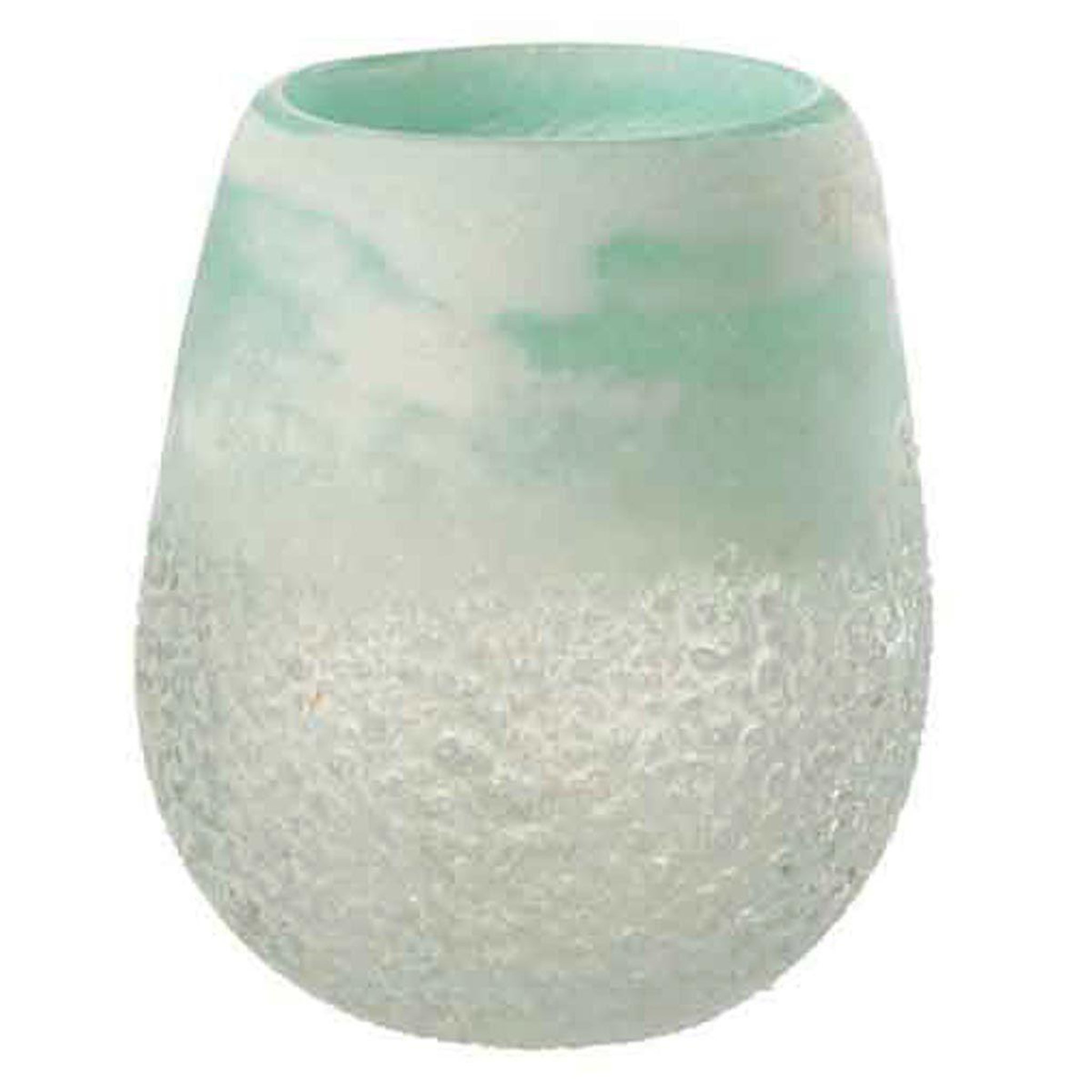 J-LINE Photophore en verre design  scavo  16cm aqua