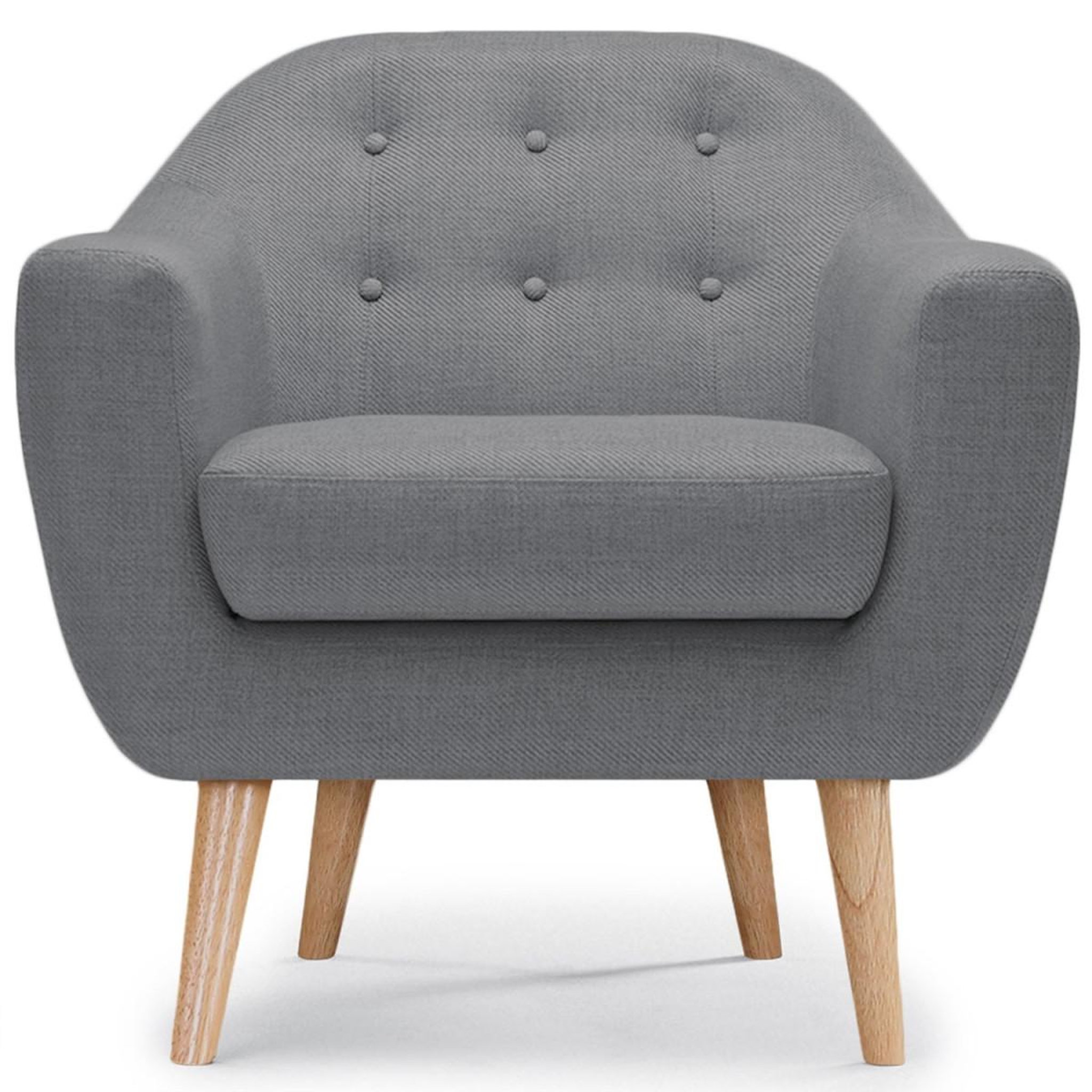 Voir la diapositive 2 : Paris Prix Fauteuil scandinave tissu  lopy  78cm gris