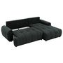 Voir la diapositive 3 : BEST MOBILIER Luzzio - canapé d'angle droit 4 places convertible avec coffre en tissu texturé