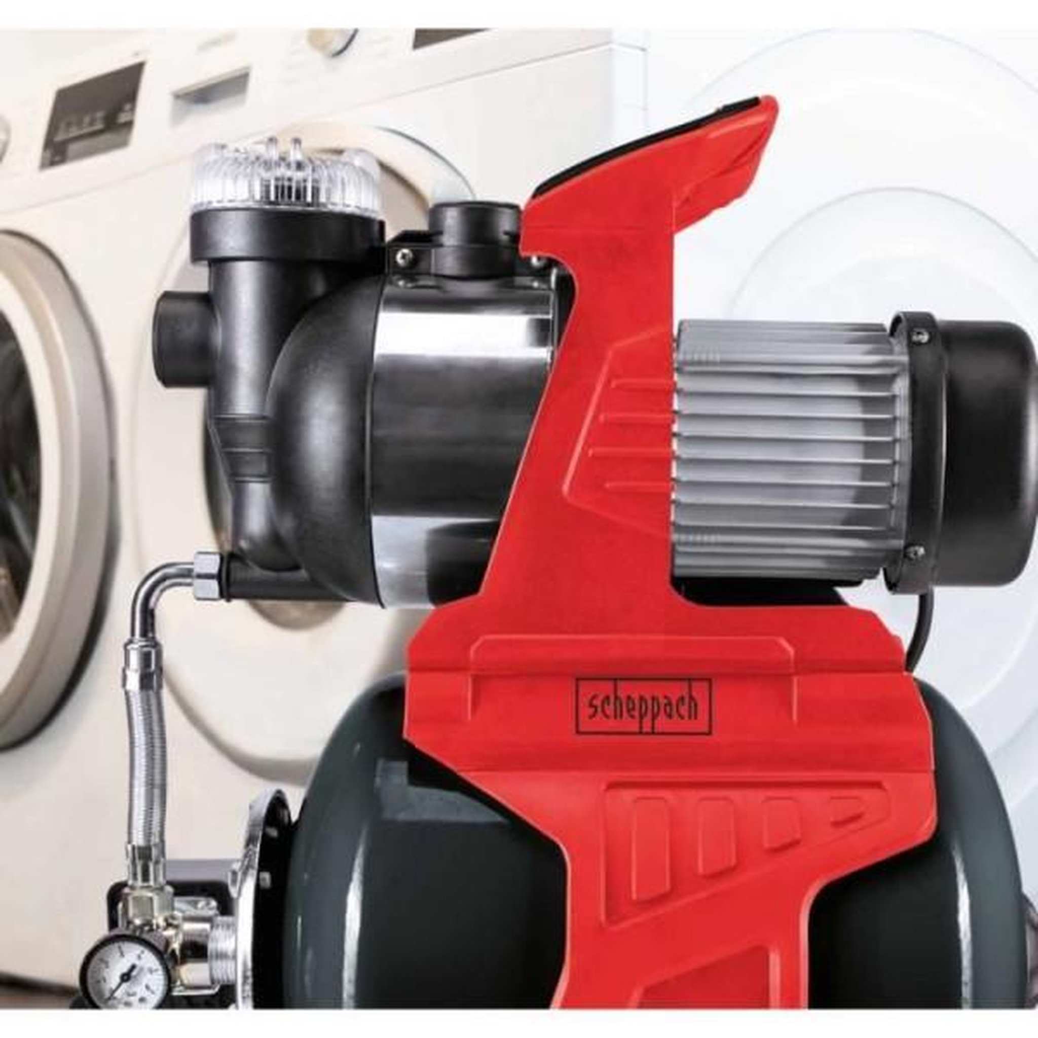 Voir la diapositive 2 : SCHEPPACH Pompe a eau domestique - Scheppach - HWW1000 - 1000 W - 4300 L/h