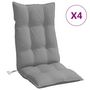 Voir la diapositive 2 : VIDAXL Coussins de chaise a dossier haut lot de 4 gris tissu oxford