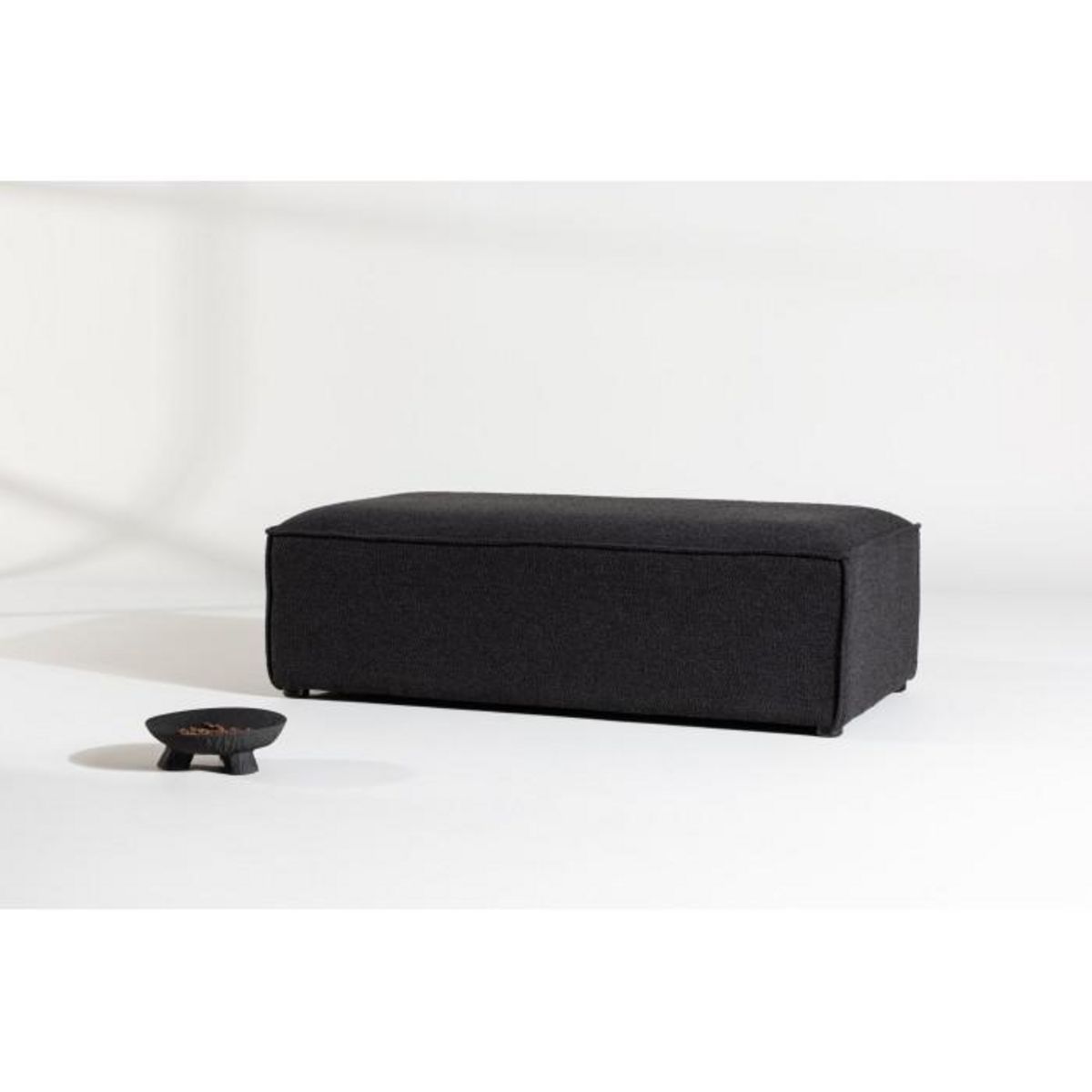 Paris Prix Pouf Design Bouclé  Gillholmen  112cm Noir