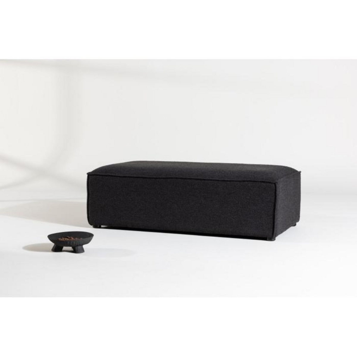 Paris Prix Pouf Design Bouclé  Gillholmen  112cm Noir