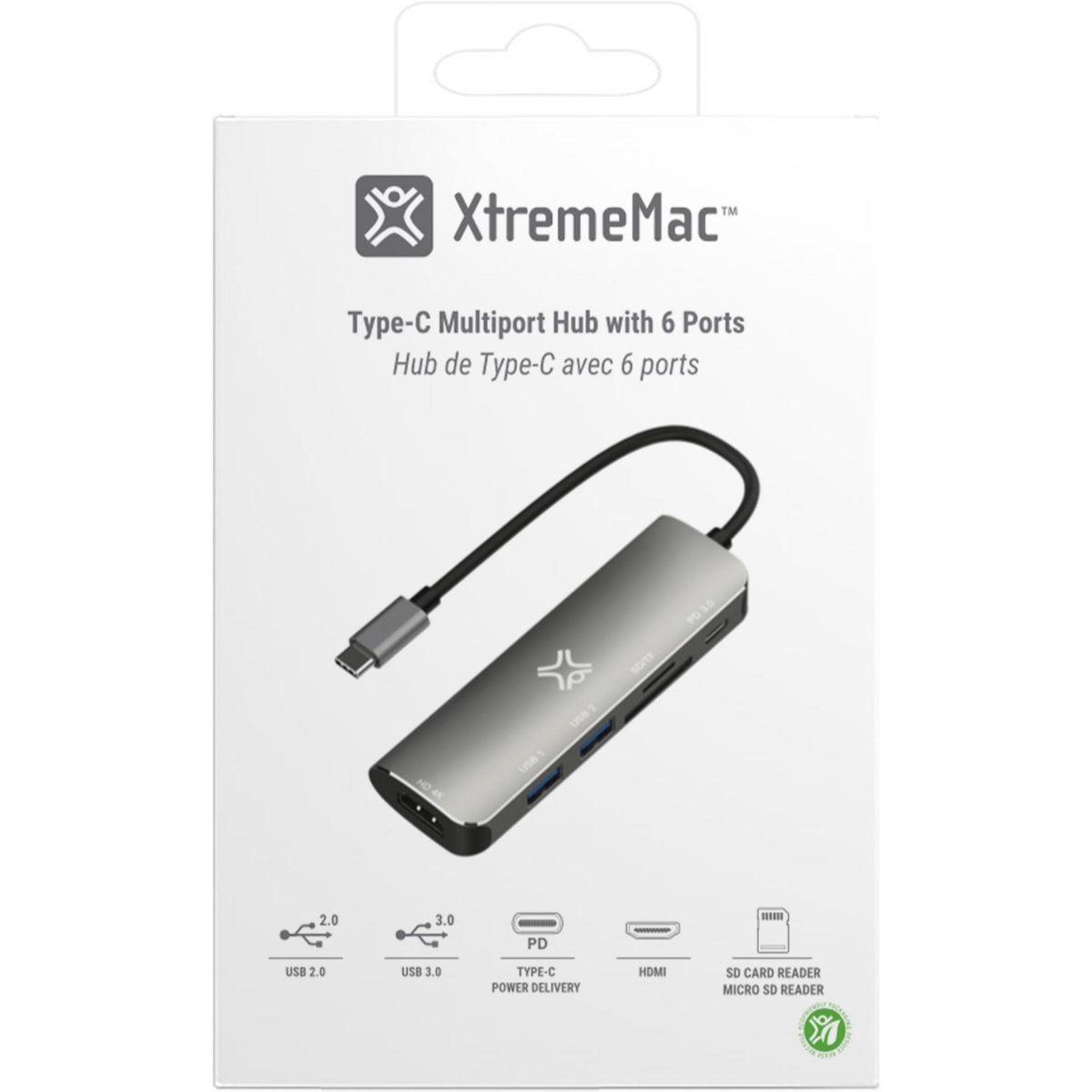 Voir la diapositive 3 : XTREMEMAC Hub usb c usb-c 6 en 1