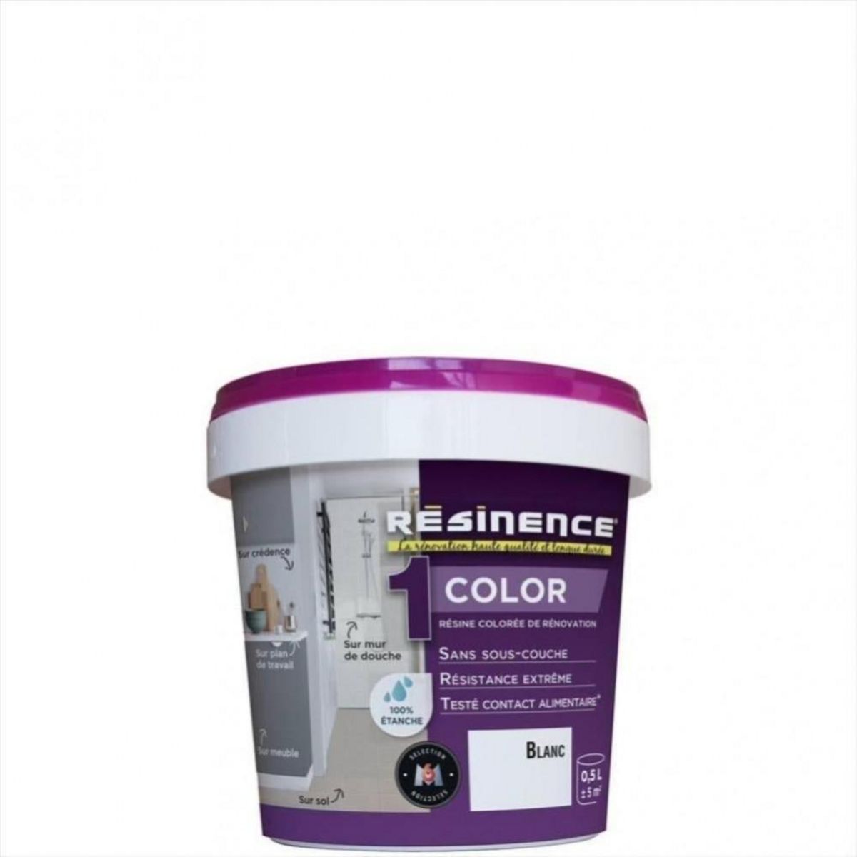 CENTRALE BRICO Résine colorée Color RESINENCE, Blanc, 0.5 l