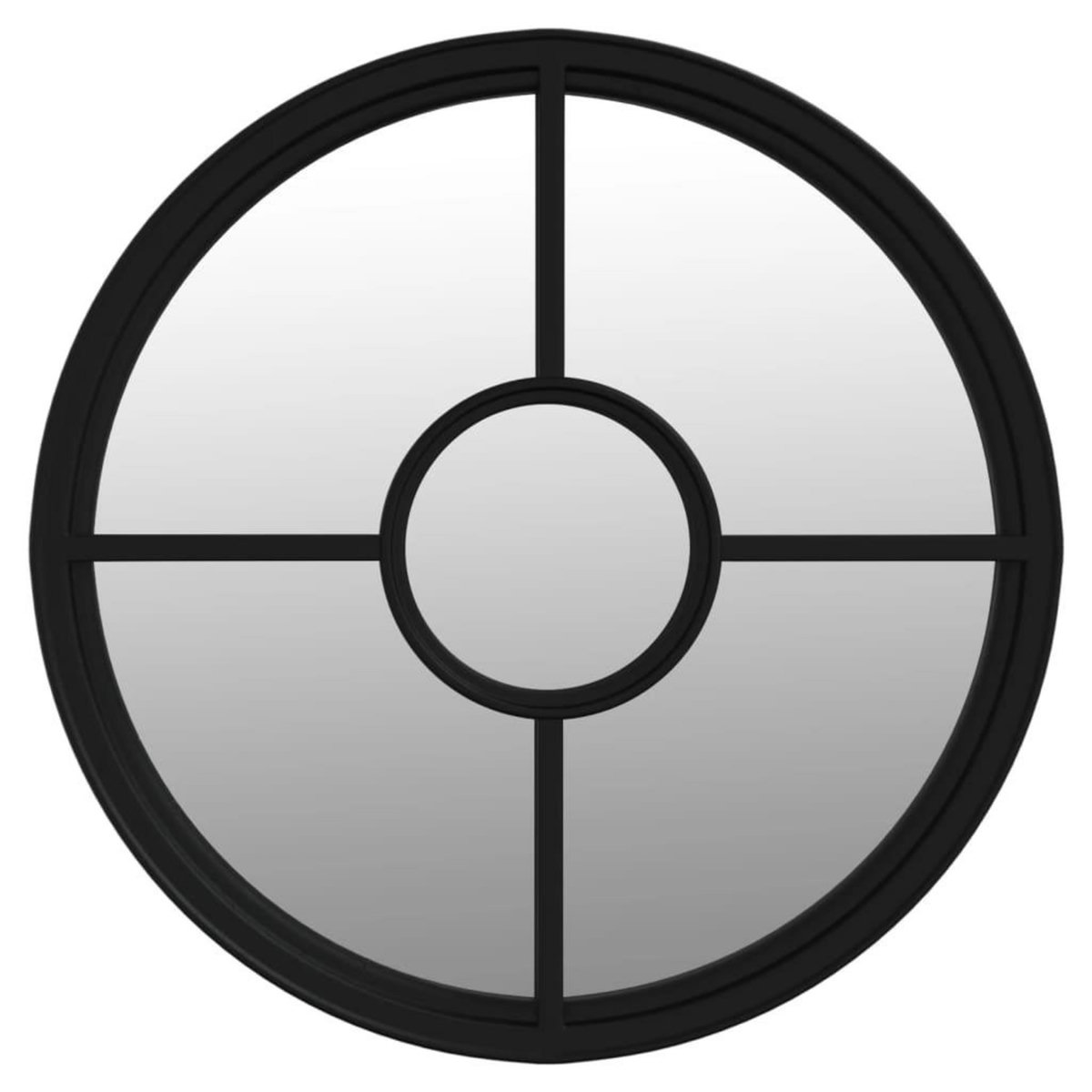 VIDAXL Miroir de jardin Noir 40x4 cm Fer Rond utilisation exterieure