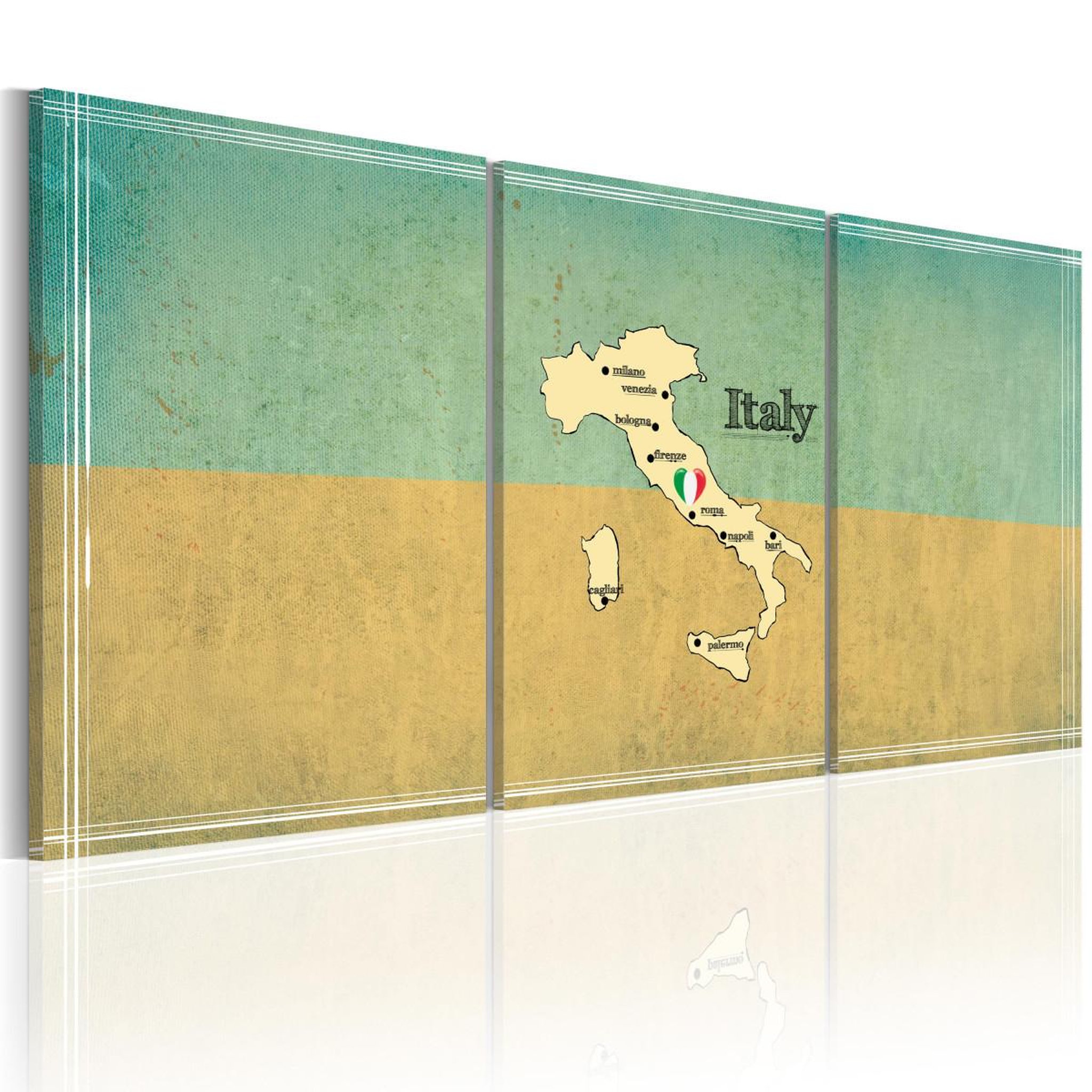 Paris Prix Tableau imprimé  carte : italie. Coloris disponibles : Multicolore