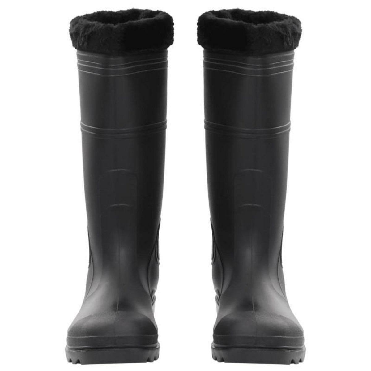 VIDAXL Bottes de pluie avec chaussettes amovibles noir taille 45 PVC