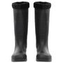 Voir la diapositive 3 : VIDAXL Bottes de pluie avec chaussettes amovibles noir taille 45 PVC