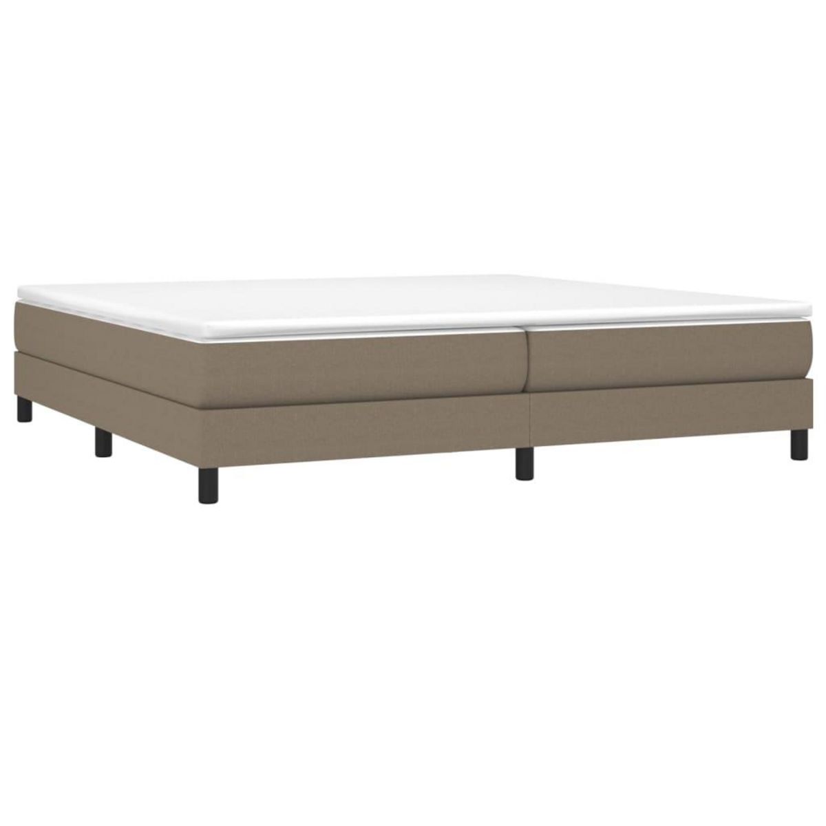 VIDAXL Sommier a lattes de lit avec matelas Taupe 200x200 cm Tissu