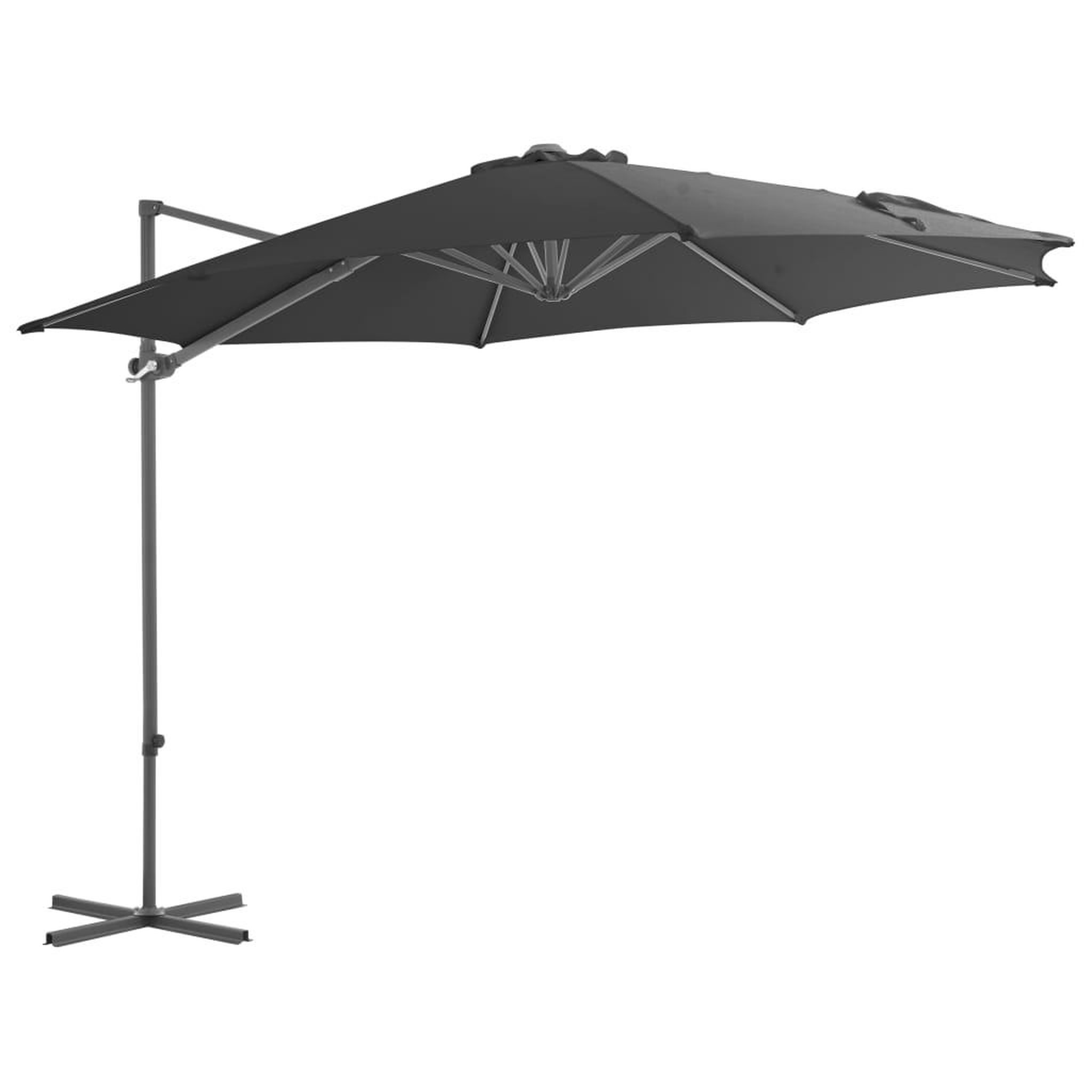 Voir la diapositive 1 : VIDAXL Parasol de jardin en porte-a-faux avec mat en acier anthracite