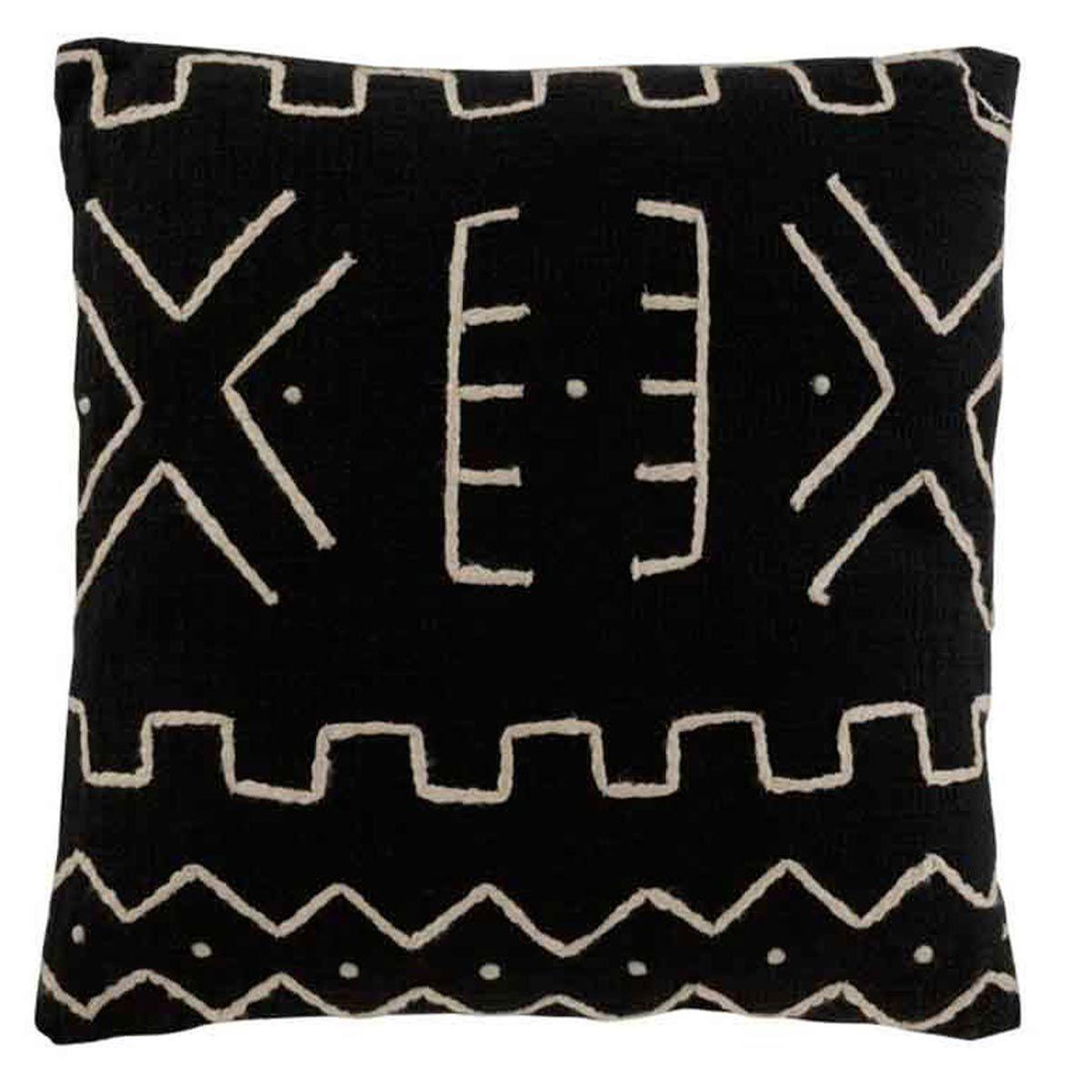Voir la diapositive 1 : J-LINE Coussin Déco  Dessin Graphique II  45x45cm Noir