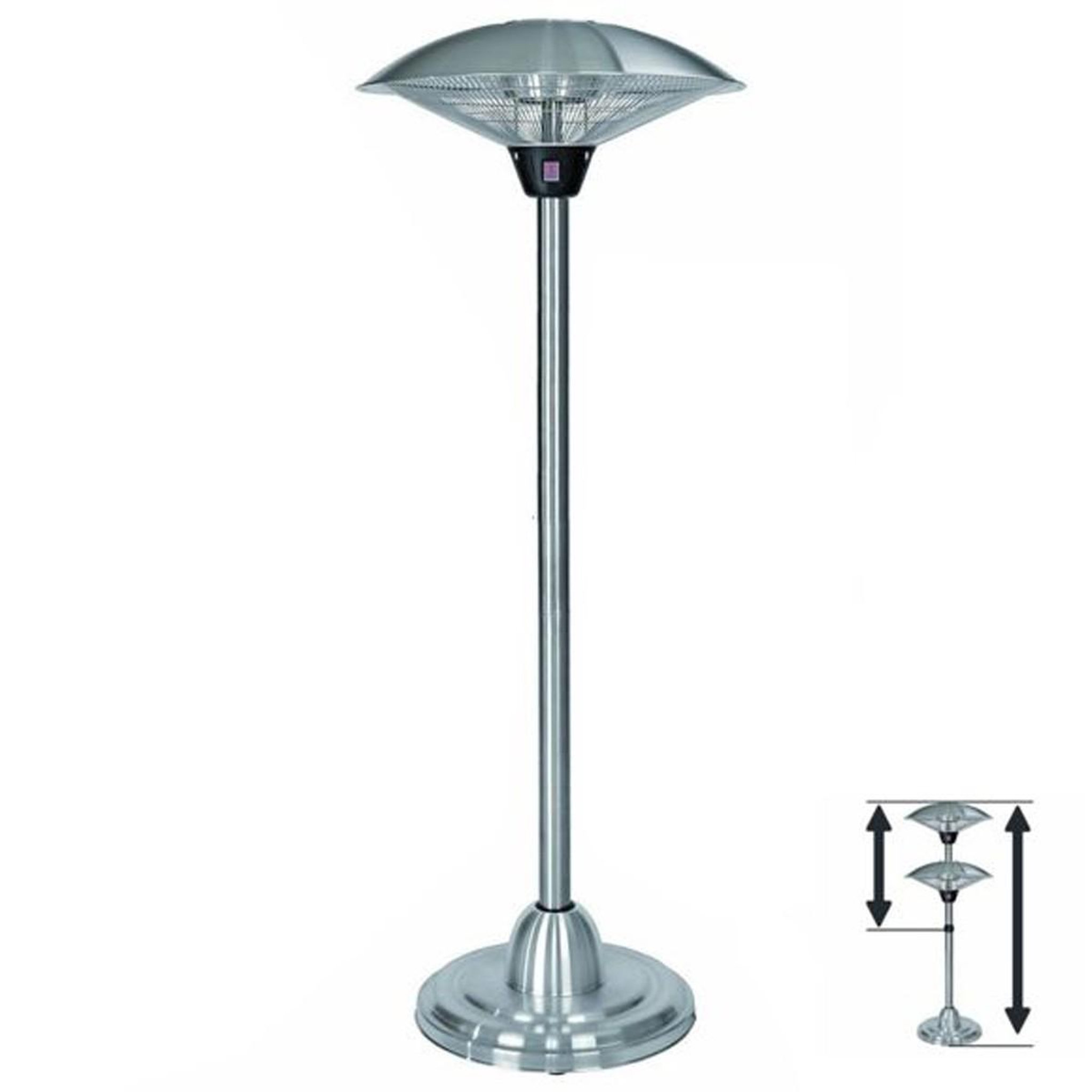 Voir la diapositive 3 : Kemper Parasol chauffant ELEKTRIC 2000W infrarouges Mat téléscopique Hauteur réglable 1.80 à 2.10m KEMPER