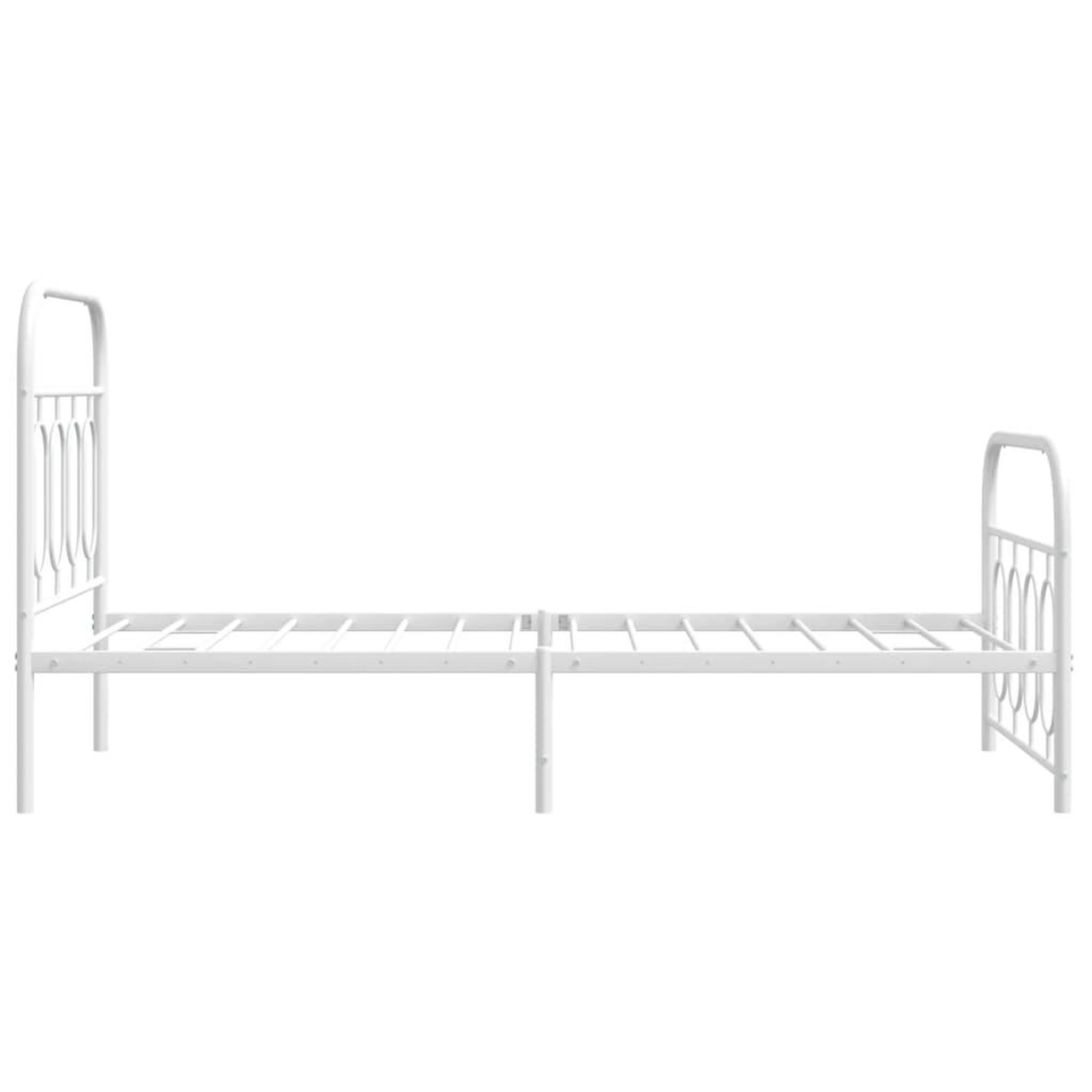 Voir la diapositive 5 : VIDAXL Cadre de lit metal sans matelas avec pied de lit blanc 80x200cm