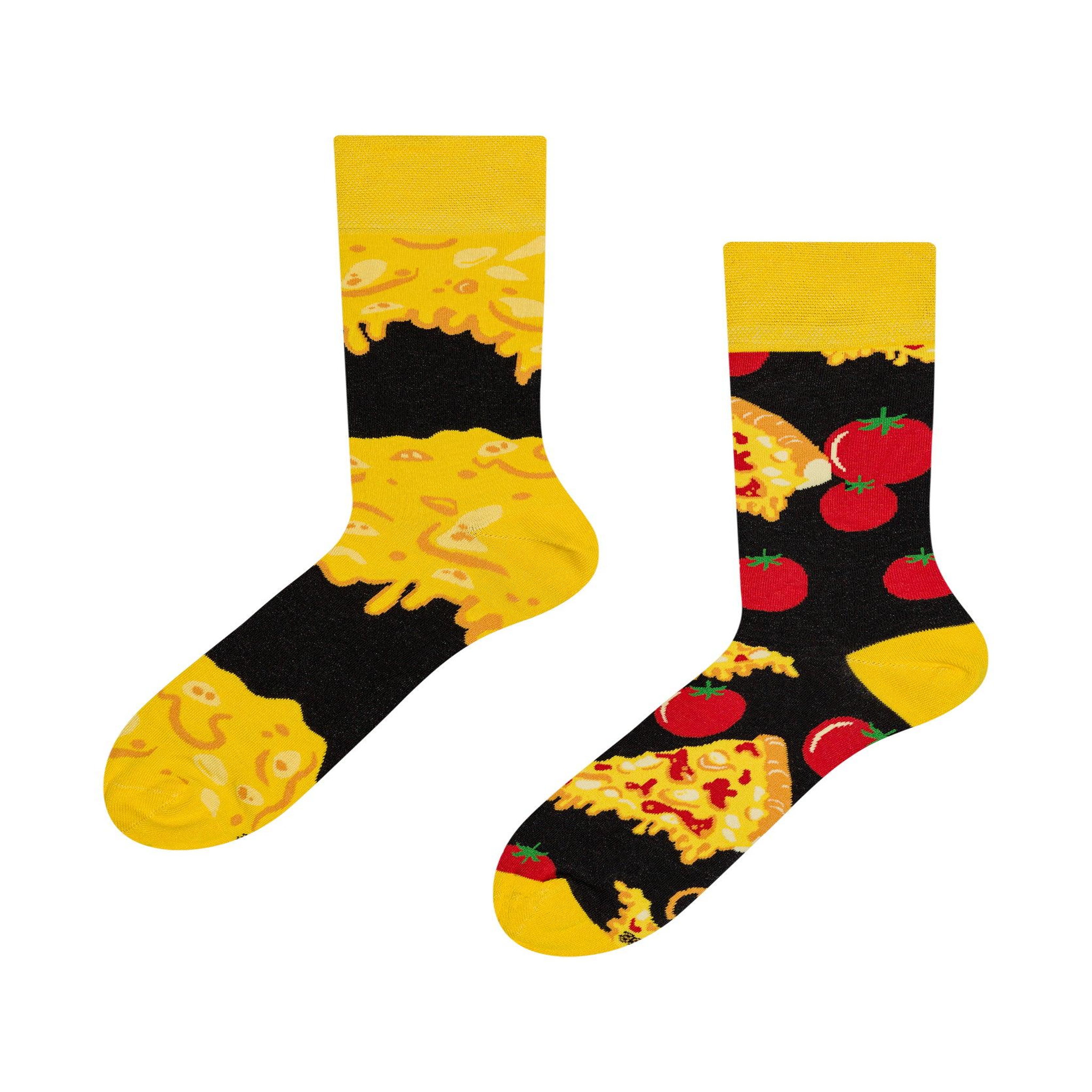 DEDOLES Chaussettes pizza au fromage. Coloris disponibles : Multicolore