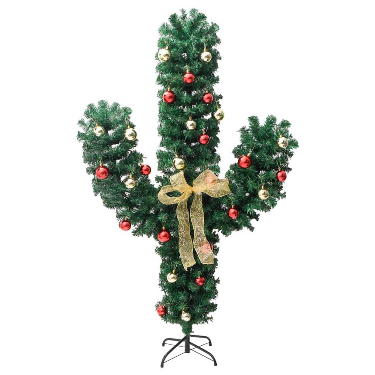 VIDAXL Cactus de Noël avec support et LED Vert 180 cm PVC