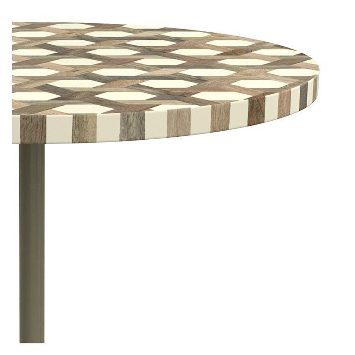 Rendez vous déco Table d'appoint ronde en bois de manguier et résine  D45 cm-Slimi
