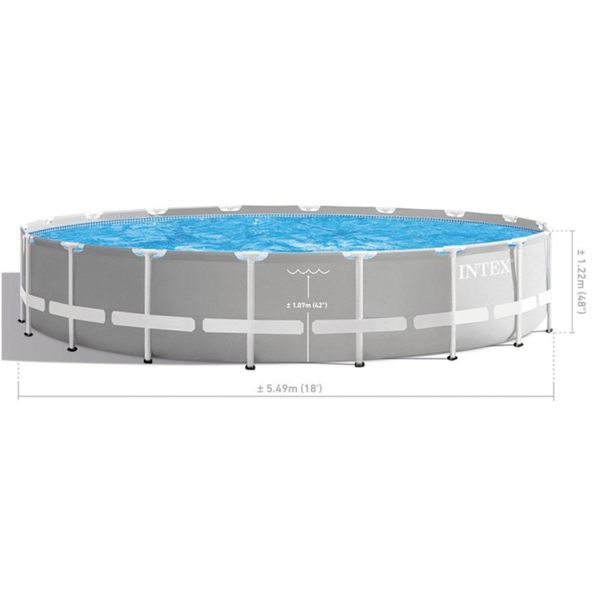 INTEX Piscine tubulaire Prism Frame ronde 5,49 x 1,22 m - Intex