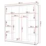Voir la diapositive 4 : BEST MOBILIER Kimi - armoire - 4 portes - led et miroirs inclus - 251x215 cm