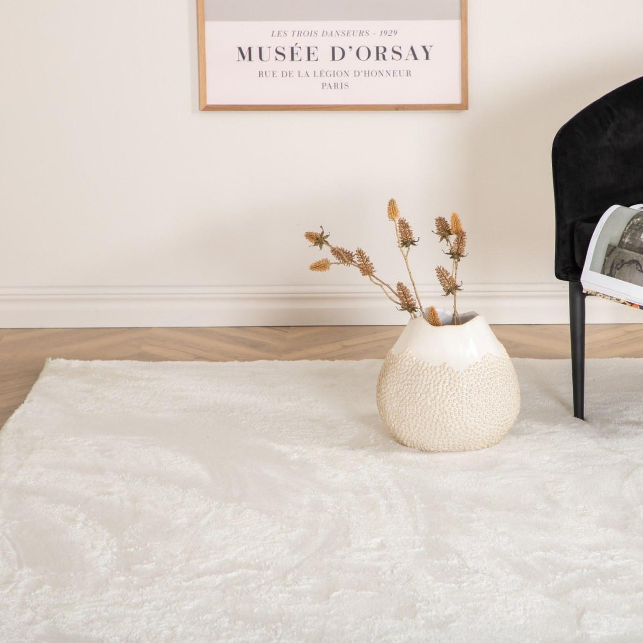 Voir la diapositive 3 : Paris Prix Tapis design uni  blanca  160x230cm blanc