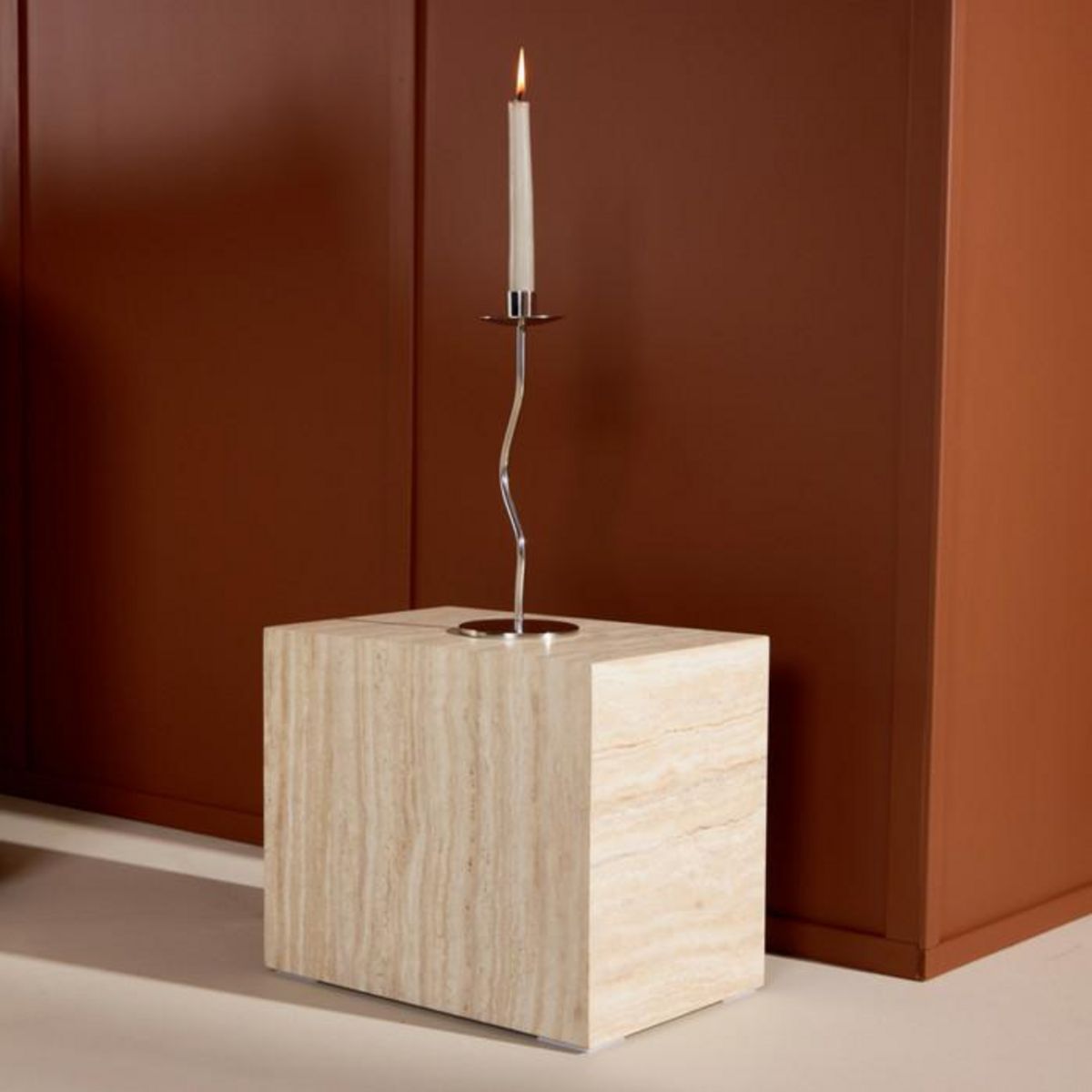 Paris Prix Table d'Appoint Effet Travertin  York  35cm Beige