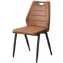 NOUVOMEUBLE Chaise moderne en tissu marron JUMPER (lot de 4)