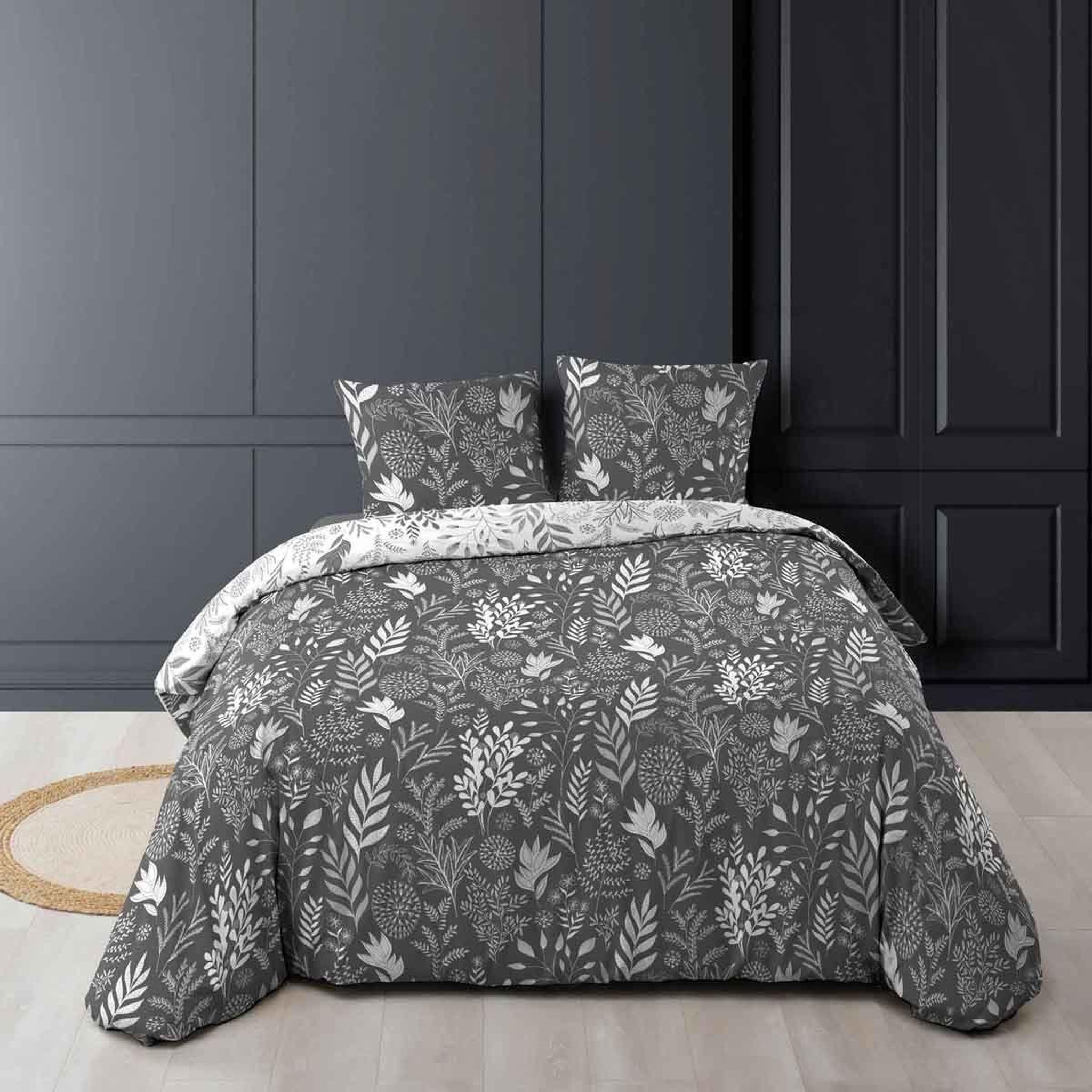 Douceur d'Intérieur Parure de lit 3 pièces  suzanne  260x240cm anthracite