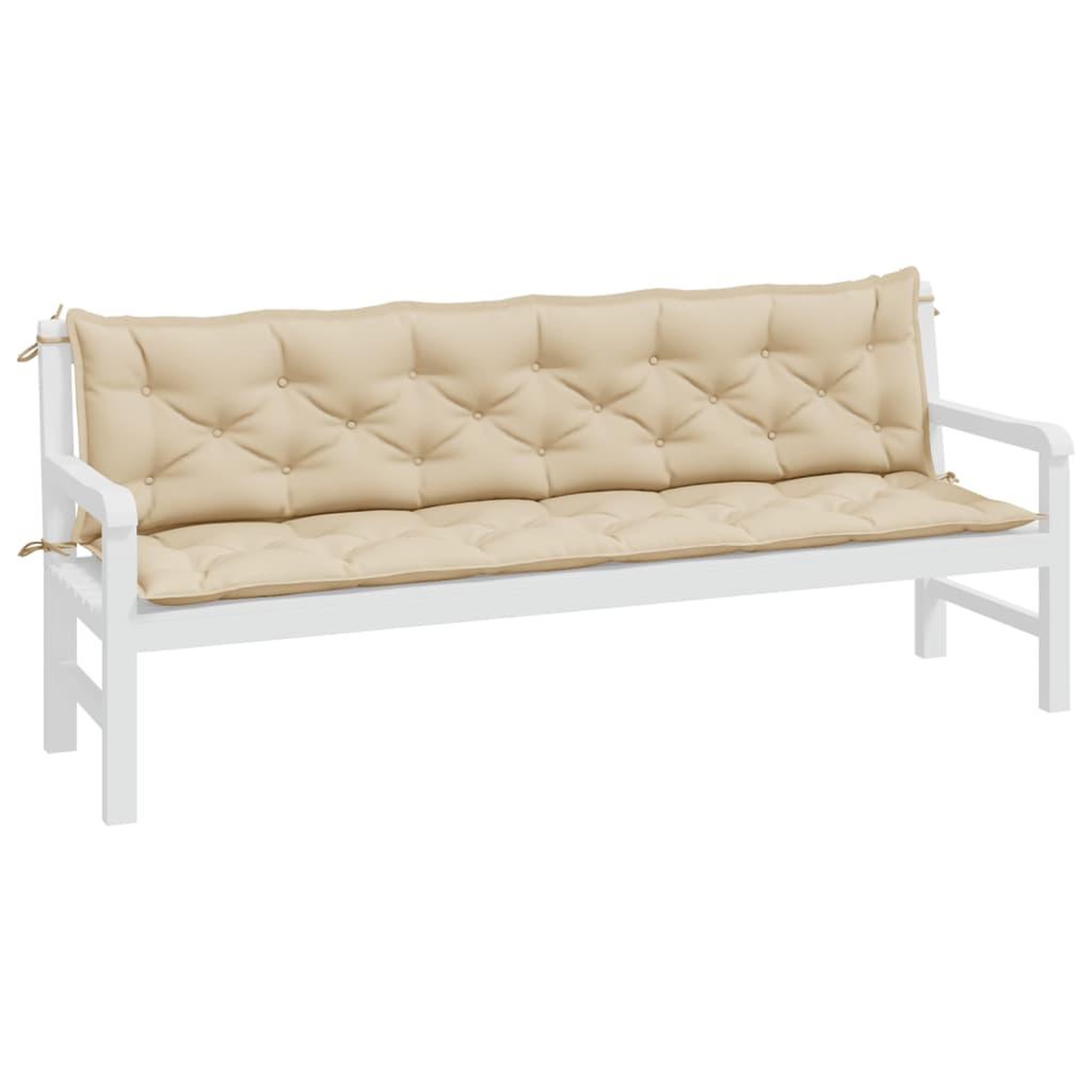 Voir la diapositive 3 : VIDAXL Coussins de banc jardin lot de 2 beige 200x50x7 cm tissu Oxford