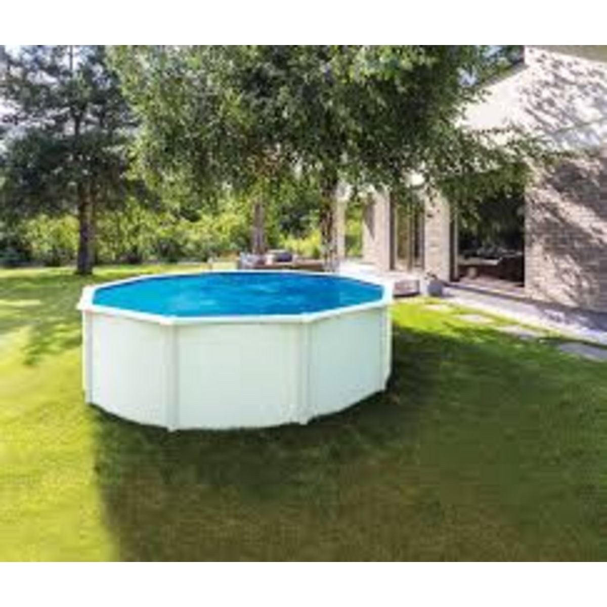 trigano Piscine hors sol acier ronde - Blanche - 3,65 x 1,20 m - SAPHIR