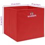 Voir la diapositive 6 : VIDAXL Boîtes de rangement 10 pcs Rouge 32x32x32 cm Tissu