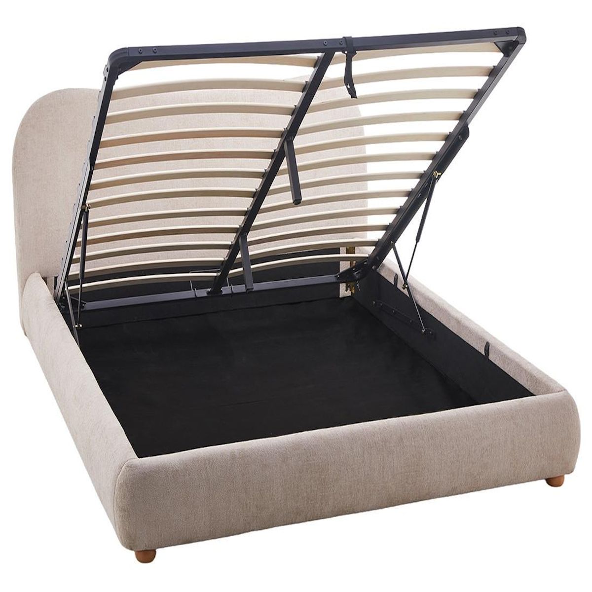 BEST MOBILIER Hugo - lit coffre - 160x200 cm - en velours texturé