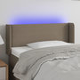 Voir la diapositive 1 : VIDAXL Tete de lit a LED Taupe 83x16x78/88 cm Tissu