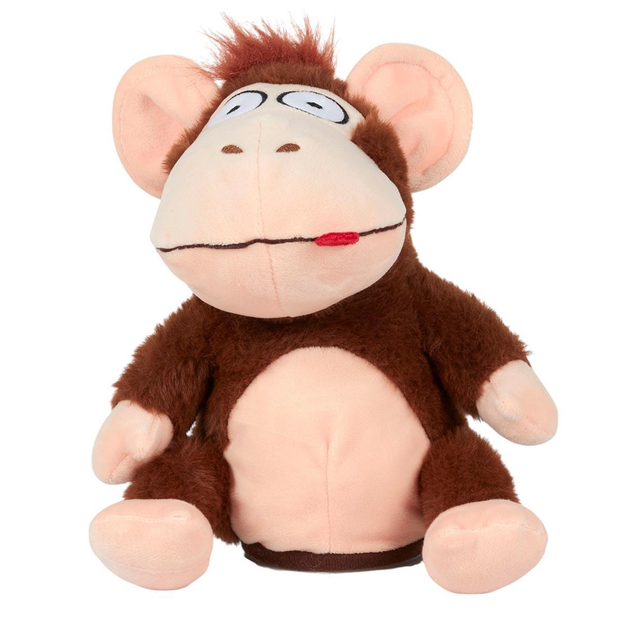 Jeux 2 momes Peluche Animée Singe  Fou  19cm Marron