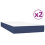 Voir la diapositive 5 : VIDAXL Sommier a lattes de lit avec matelas Bleu 200x200 cm Tissu