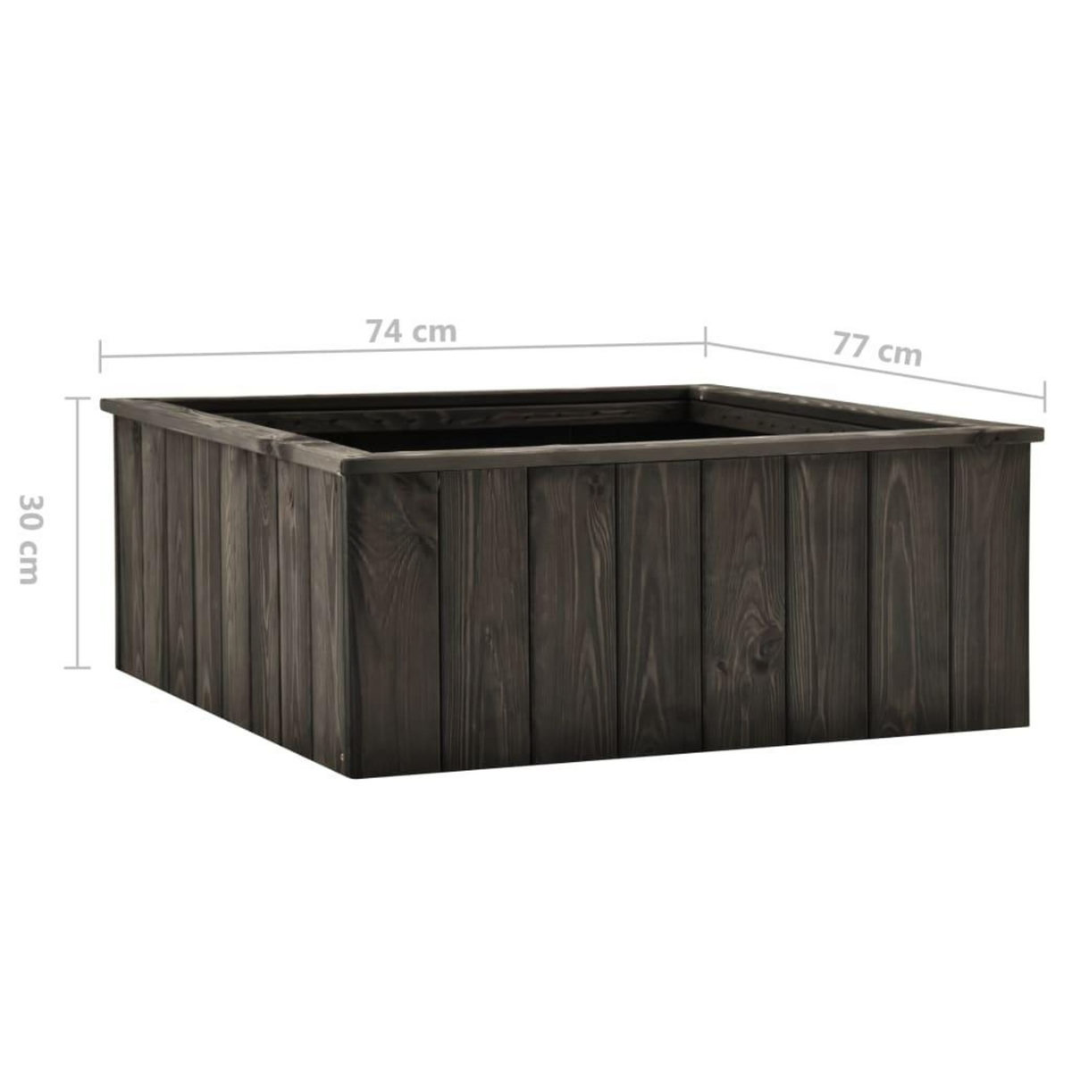 VIDAXL Lit sureleve Gris fonce 74x77x30 cm Bois de pin massif