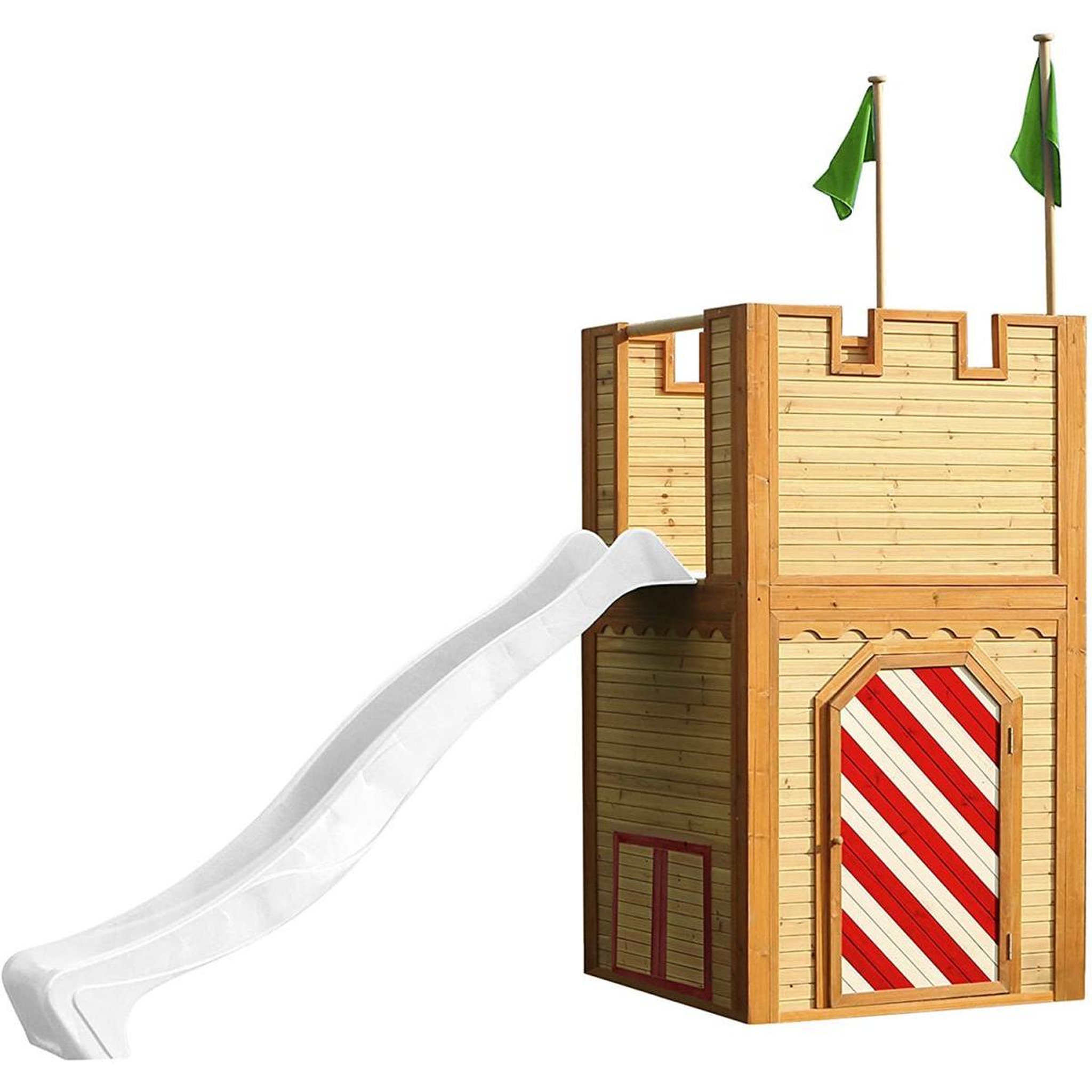 Axi House Axi ARTHUR Aire de jeux en cèdre vernis naturel, toboggan Blanc