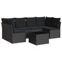 Voir la diapositive 2 : VIDAXL Salon de jardin 7 pcs avec coussins noir resine tressee