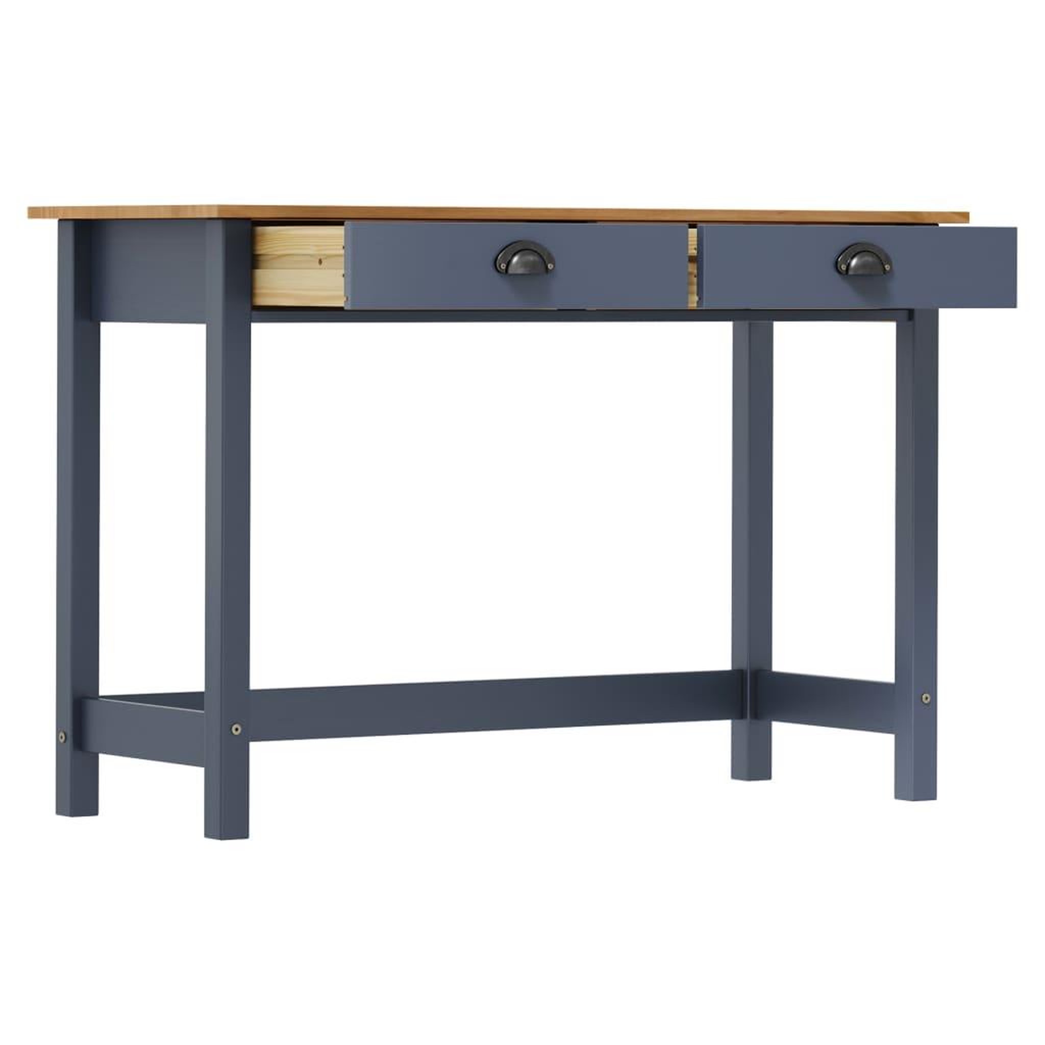 Voir la diapositive 3 : VIDAXL Table console Hill Range avec 2 tiroirs Gris 110x45x74 cm Pin
