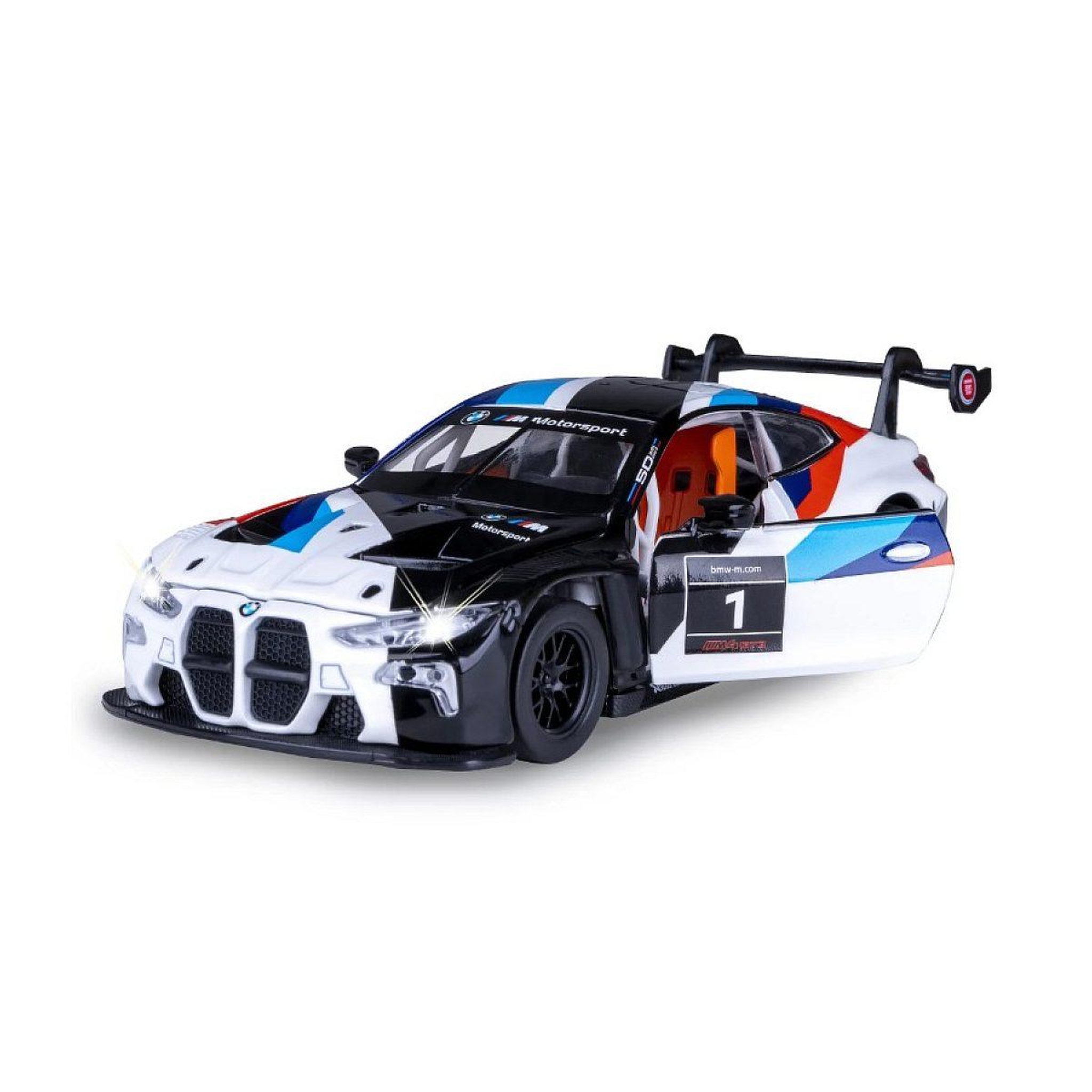 Jamara Bmw m4 gt3 miniature 1:32 blanche avec piles
