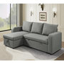 Voir la diapositive 2 : Habitat et Jardin Canapé d'angle réversible/convertible en tissu  Victor  - 3 places - Gris