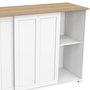 Voir la diapositive 6 : ID MARKET Buffet 100 cm JANGO 2 portes coulissantes blanc et plateau bois