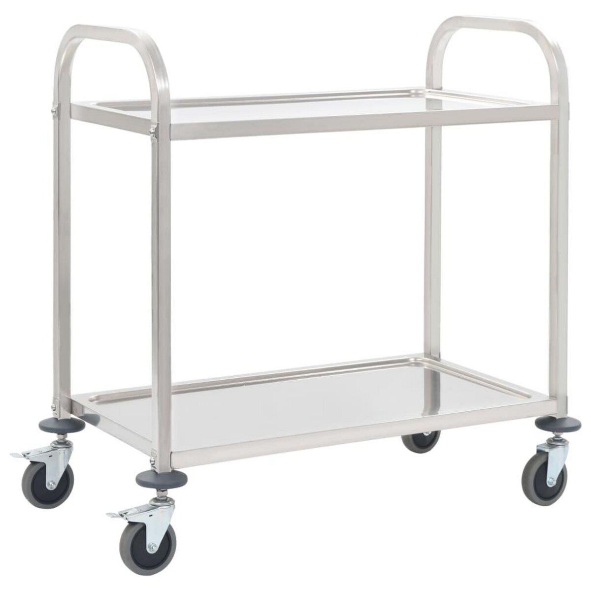 VIDAXL Chariot de cuisine a 2 niveaux 95x45x83,5 cm Acier inoxydable
