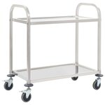 VIDAXL Chariot de cuisine a 2 niveaux 95x45x83,5 cm Acier inoxydable