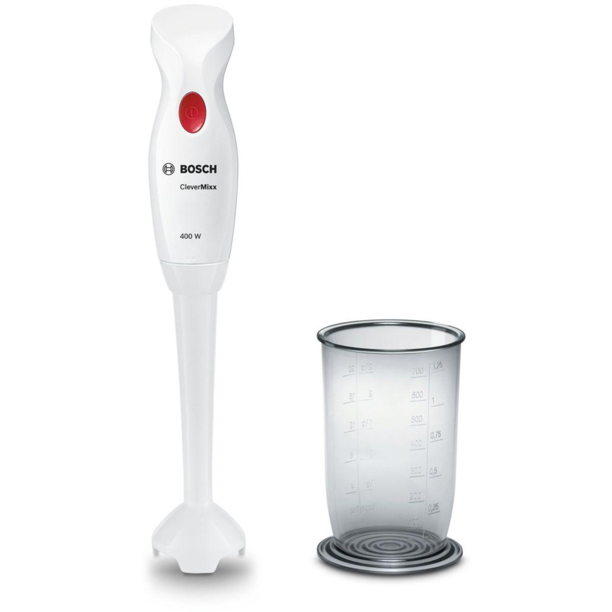 Voir la diapositive 4 : BOSCH Mixeur plongeant 400w blanc/rouge - msm14100