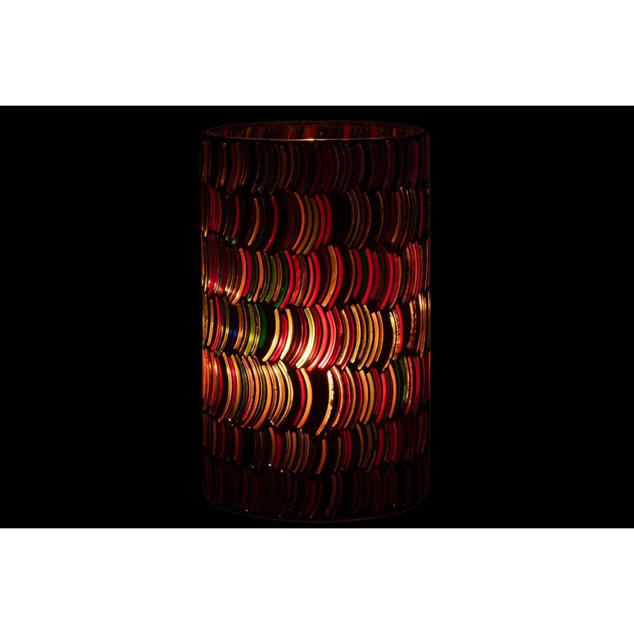 Voir la diapositive 6 : J-LINE Photophore Design  Mosaic Courbe  23cm Multicolore