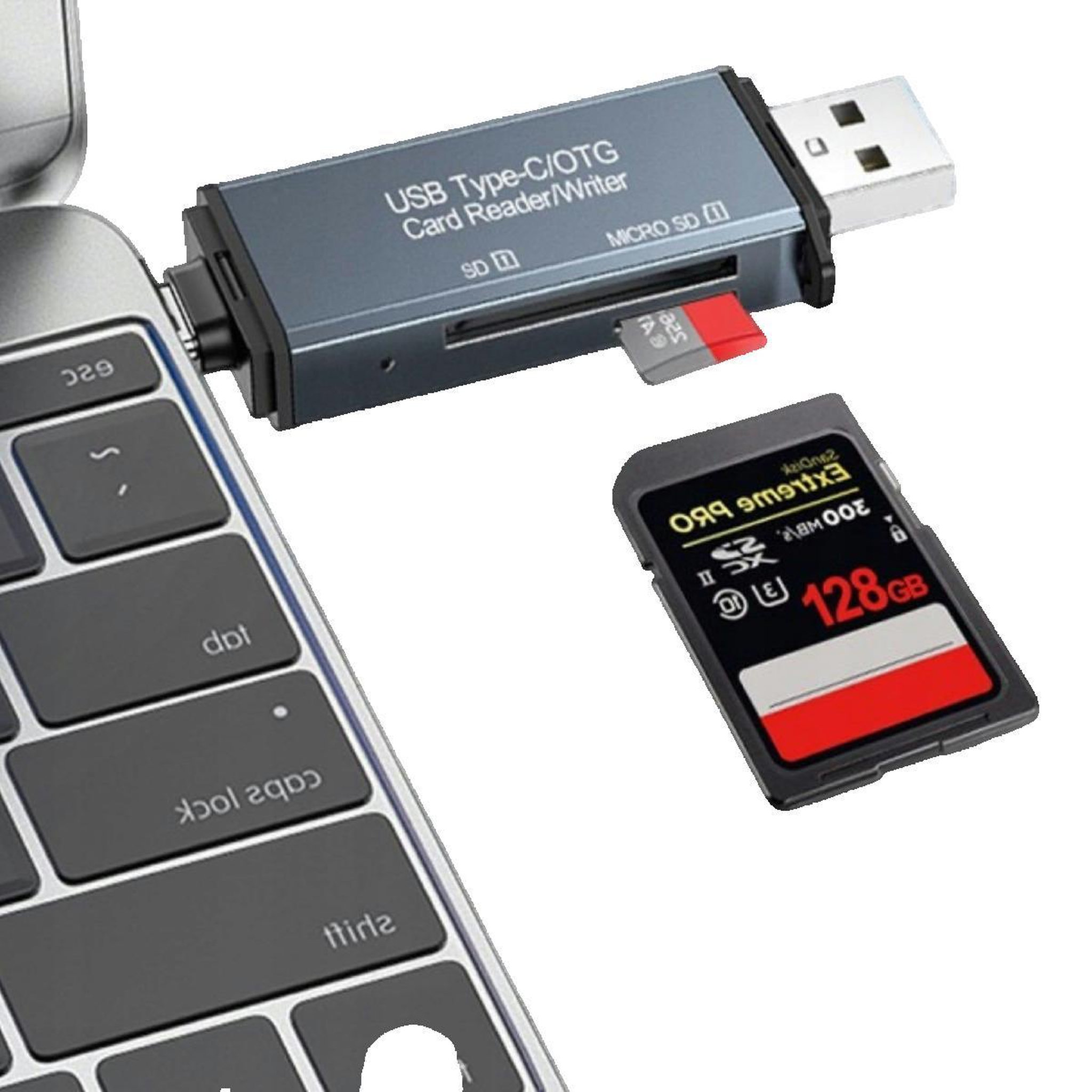 Voir la diapositive 3 : ZEN Lecteur de carte mémoire Zenwire 4-en-1 USB 3.0 et USB-C