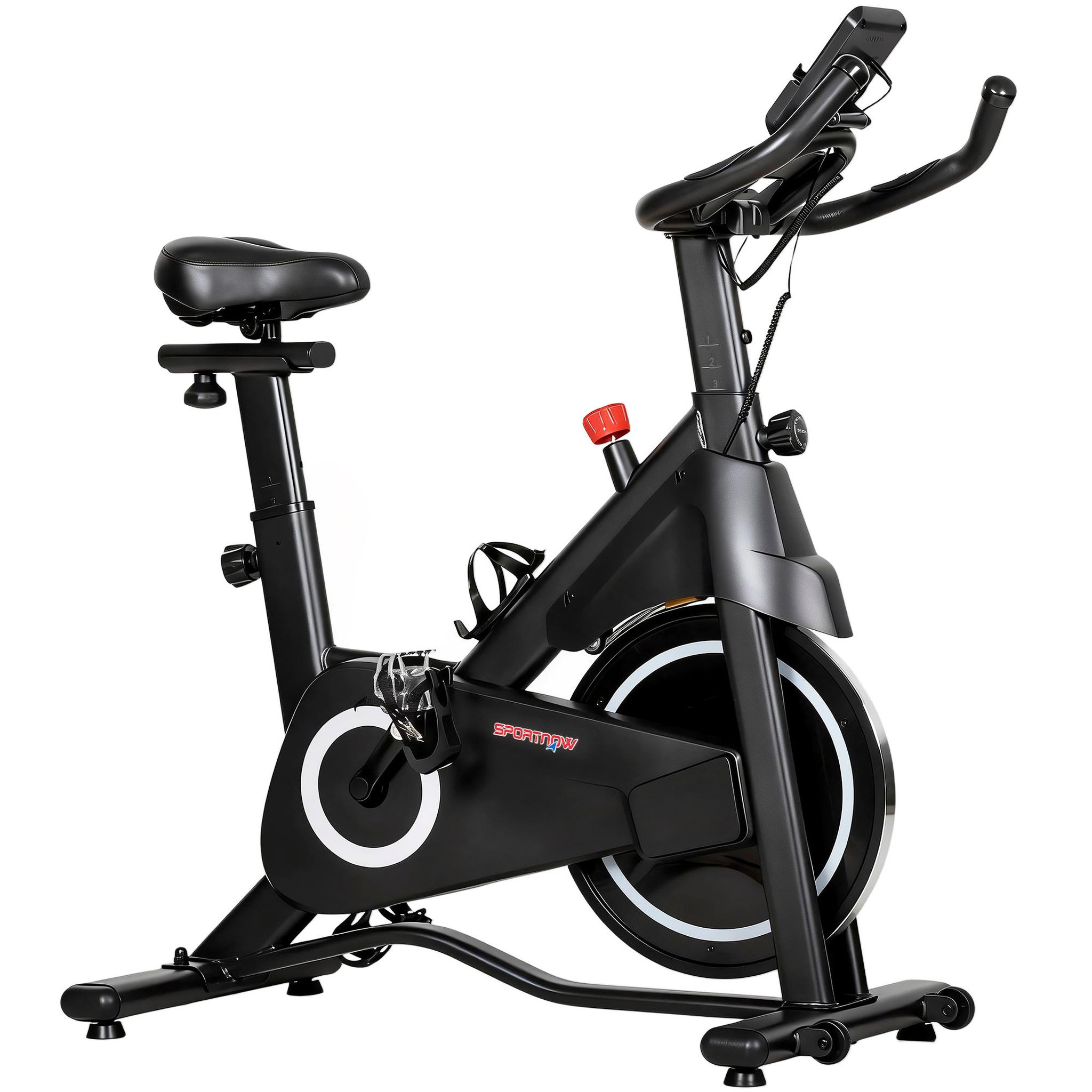 HOMCOM Vélo d'appartement biking résistance magnétique réglable écran LCD acier blanc