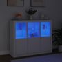Voir la diapositive 3 : VIDAXL Buffets avec lumieres LED 3 pcs blanc bois d'ingenierie